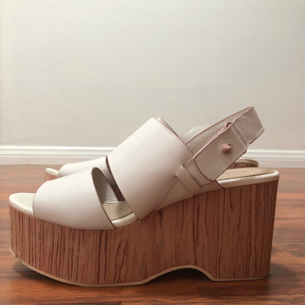 Kelsi Dagger White Platform Sandals